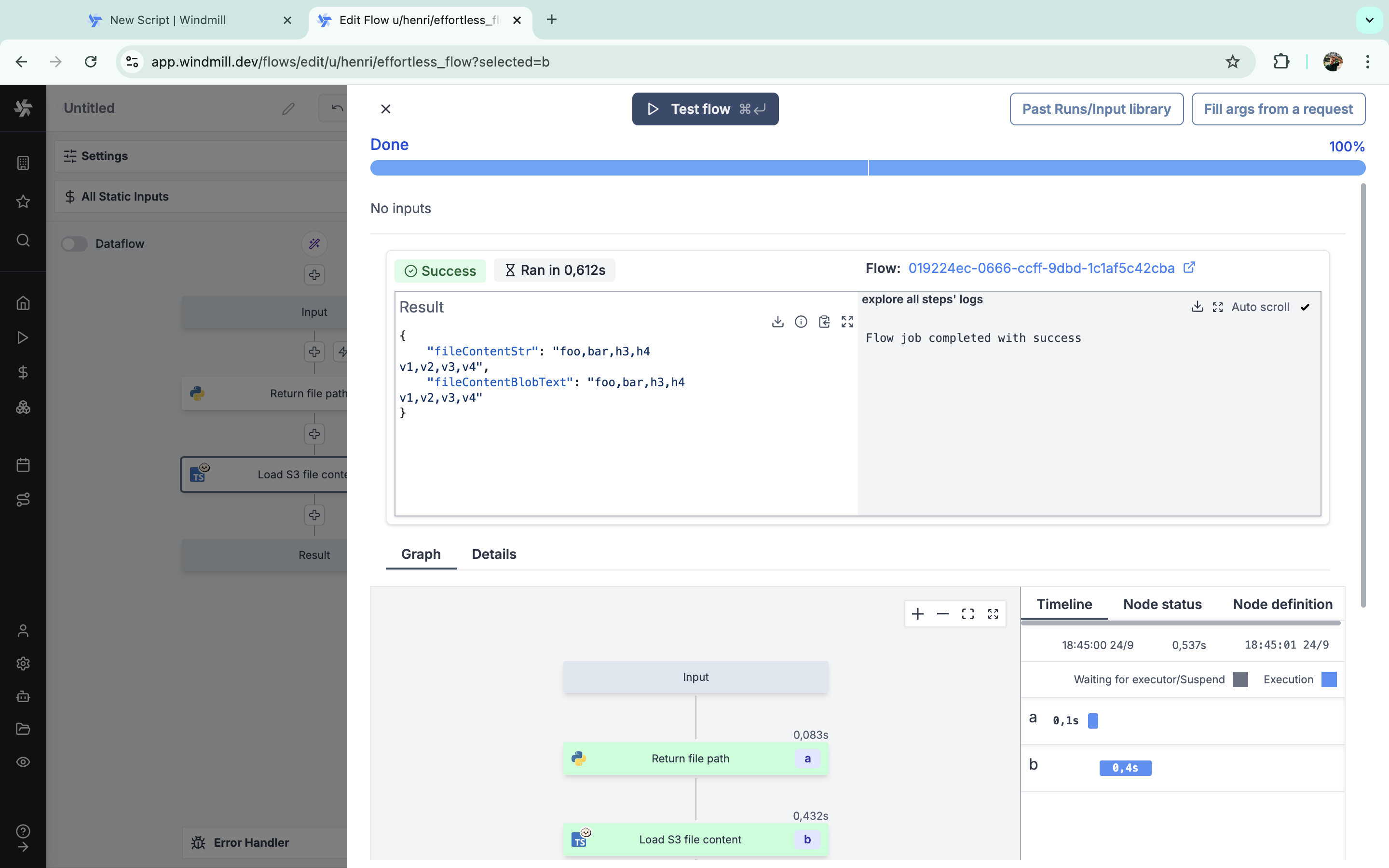 S3 file input in flow 2